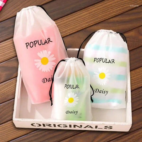 Bolsas de armazenamento Bolsa cosmética Bolsa de lavagem à prova d'água da bolsa de lavagem da bolsa de plástico transparente portátil fofo