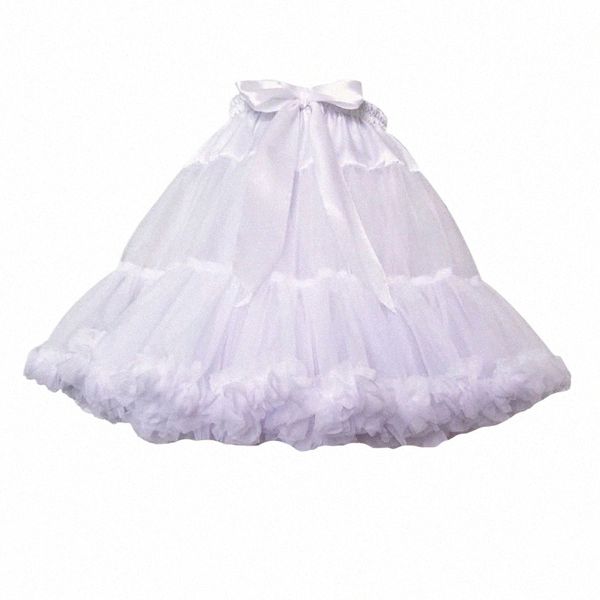 Frauen Fluffy Bubble Tutu Rock Weiß Rüschen Petticoat Mädchen Puffy Half Slip Prom Crinoline Unterrock Bunte kurze unter Rock P6Jg #