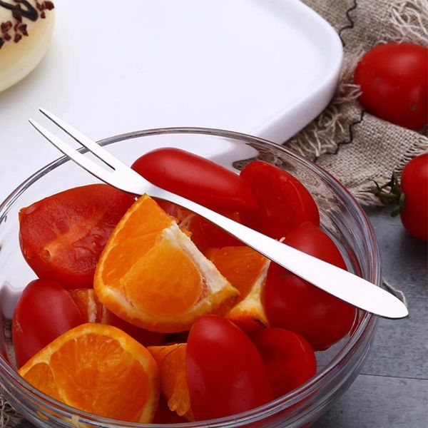 Forchette Marchio di alta qualità Forniture per la casa Forchetta per frutta Pulizia Cucina BBQ senza macchie 12,8 * 0,9 cm