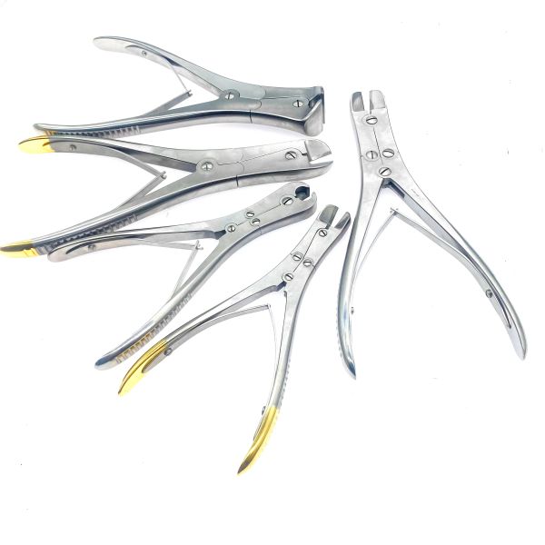 Instrumentos de dupla articulação cortador de fio tesoura chanfrada 1pc tesoura ortopédica osso instrumentos cirúrgicos