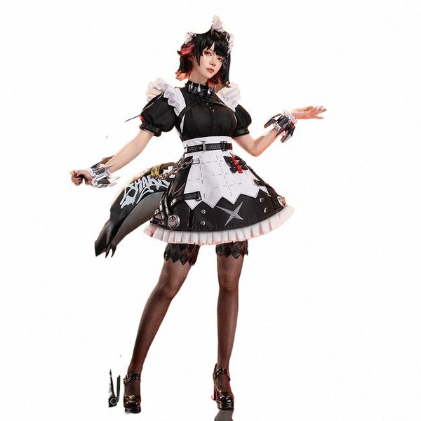 Ellen Joe Cosplay Kostüm Spiel Zenl Ze Zero Cosplay WakuWaku-SR Frauen Nette Maid Dr Ellen Joe Cosplay Shark Tail E8i9 #