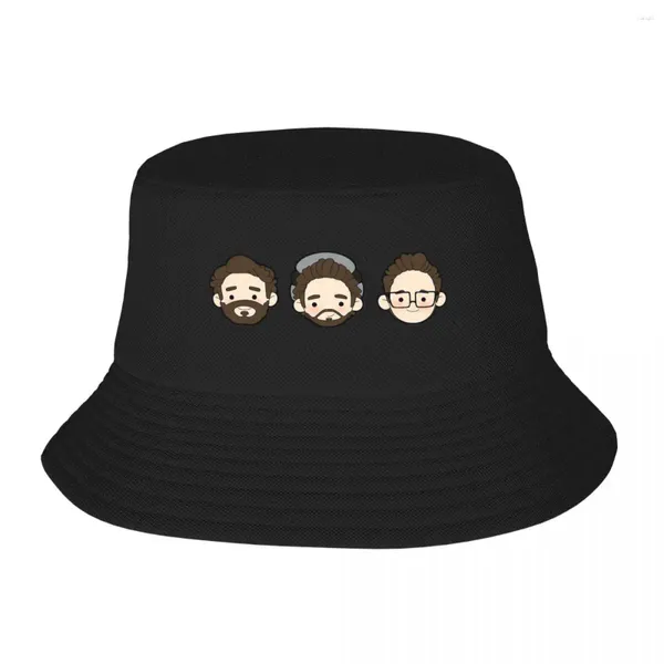 Berets AJR Black Outline Bucket Chapéu Panamá para Crianças Bob Chapéus Outono Pescador Verão Praia Pesca Unisex Caps