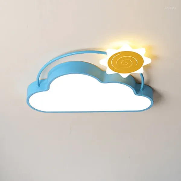 Luzes de teto dos desenhos animados led simples moderna decoração para casa jardim de infância nuvem sol quarto lâmpada estudo