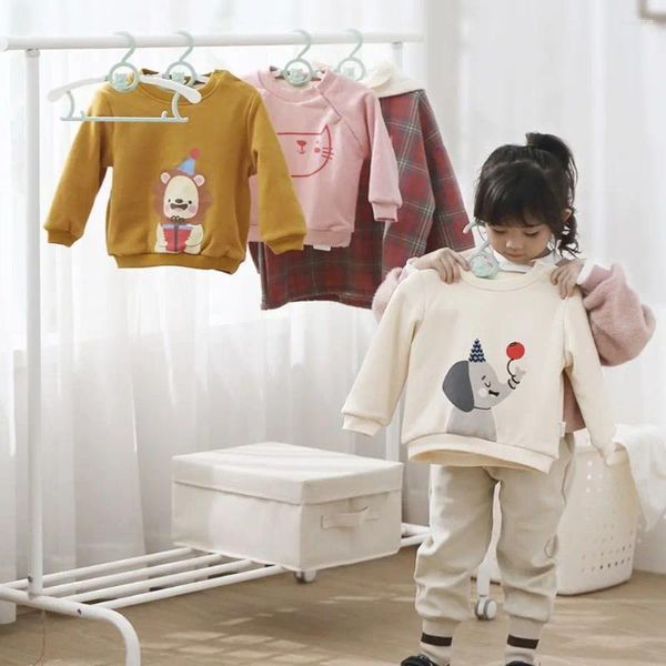 Kleiderbügel 5 stücke Cartoon Baby Tragbare Nicht-rutsch Kinderzimmer Kinder Lagerung Kleidung Rack Closet Organizer Trocknen Racks