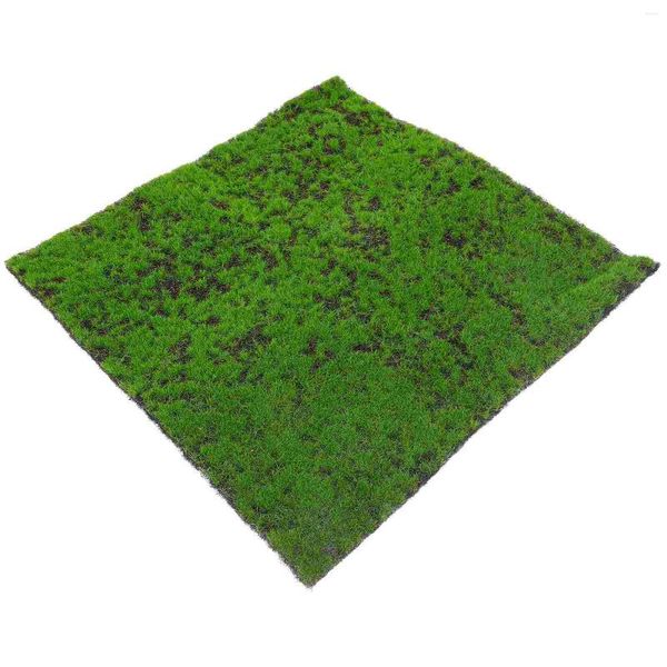 Flores decorativas artificial falso musgo simulação verde relvado decoração cama grama tapetes fibra vegetação