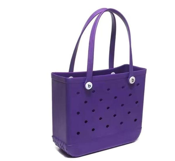 Arco -íris bogg silicone praia grande luxo eva plástico sacos de praia rosa Candy azul feminino Bolsa de cosméticos Pvc Basket Sacos de armazenamento Jelly Summer Outdoor Bolsa 3220