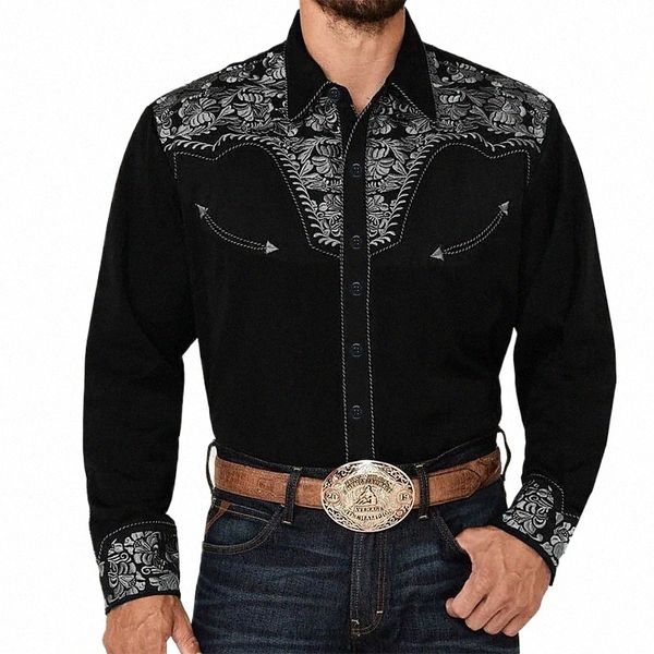 Herren Western Tribal Revershemd Designer Design Floral Casual Party Neuankömmling Hochwertiger Stoff Weich und bequem u64j #