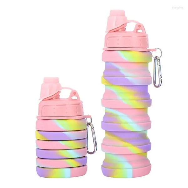 Copos pires dobrável copo de água comida silicone pp drinkware sem bpa camuflagem estiramento caneca de viagem ao ar livre portátil anti-queda 500ml j072