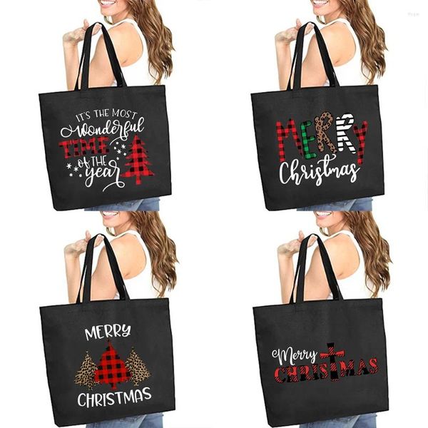 Sacos de armazenamento É o mais maravilhoso do ano Compras Gráfico Tote Harajuku Shopper Bag Mulheres Canvas Ombro Feminino Eco Bolsa