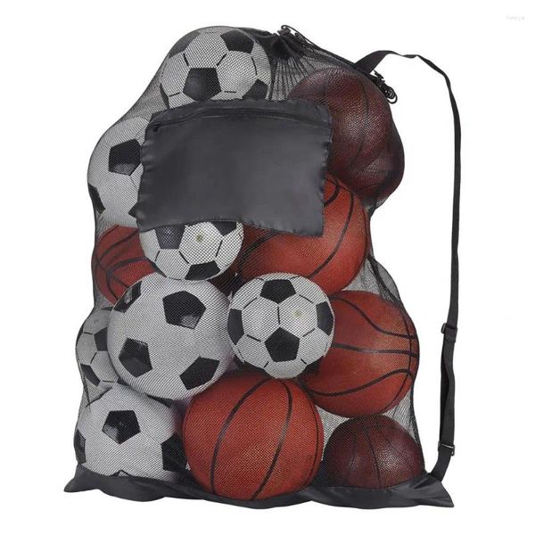 Aufbewahrungstaschen 2 Stück Fußball-Basketball-Ball-Netztasche Schultergurt Große Volleyball-Rugby-Fußball-Beutel