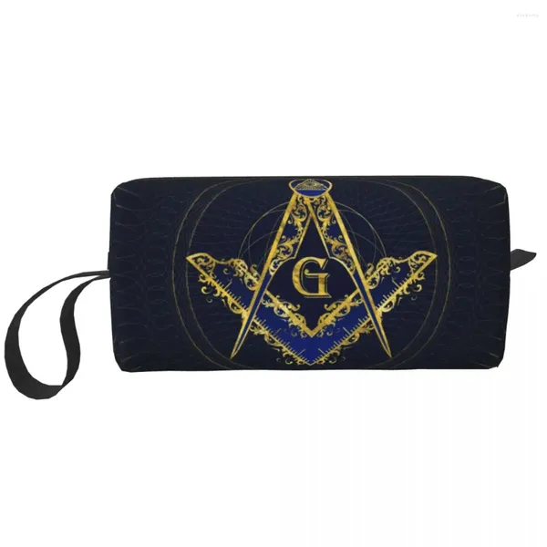 Sacos de armazenamento Freemason Evil Eye Símbolo Maquiagem Bolsa Mulheres Viagem Organizador Cosmético Moda Masonic Mason Higiene Pessoal