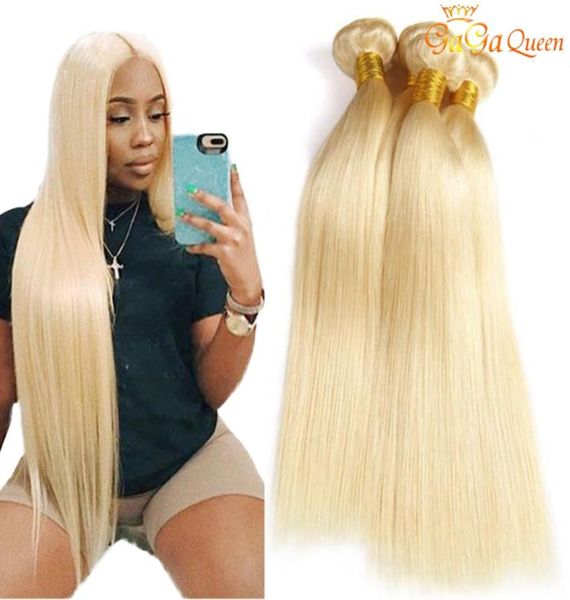 Gaga Queen 613 Brasilianisches Glattes Haar Bundles 613 Blondes Menschenhaar Bundles 100 Haarverlängerungen 3 Bundles3525412