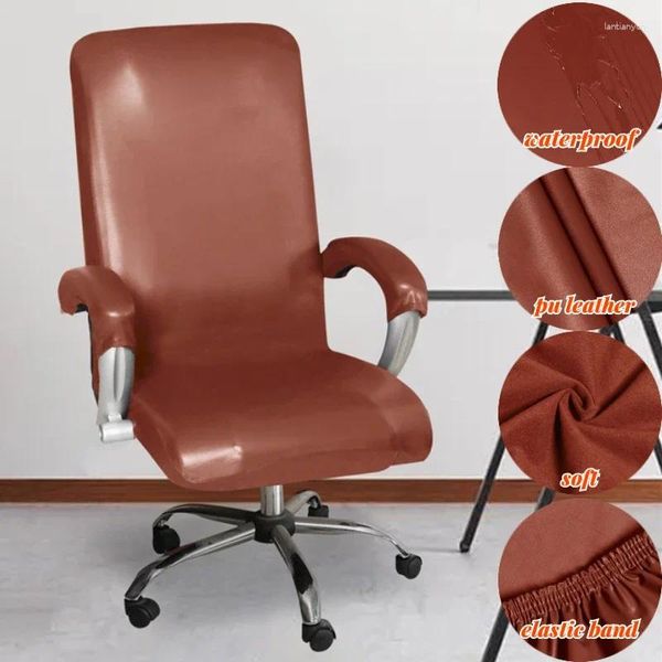 Чехлы на стулья водонепроницаемые офисные чехлы из искусственной кожи компьютерные игровые стулья чехол вращающийся съемный защитный чехол для кресла кабинет