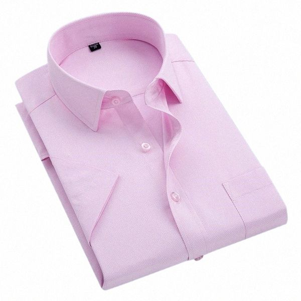 Sommer männer Kurzarm Rosa Blau Weißes Hemd Für Männliche Große Größe S-5XL Coole Marke Gestreiften Dropship Hohe Qualität a6EA #