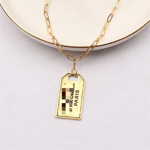 Colar de prata 925 banhado a ouro 18K Marca de luxo Designer de joias para festa de casamento Colar com letras em aço inoxidável Pingente Presentes para família e amigos