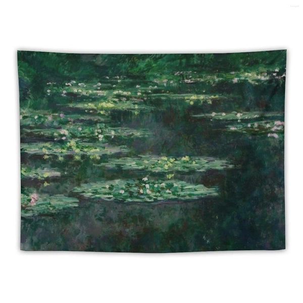 Arazzi Claude Monet - Ninfee Verde scuro Arazzo Decorazioni per camere da letto Murales decorativi