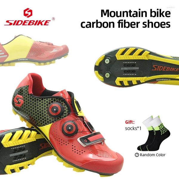 Sapatos de ciclismo sidebike ultraleve tênis mtb fibra carbono mountain bike respirável tênis masculino reflexivo