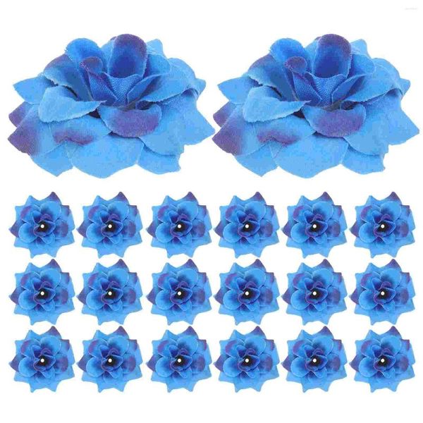 Flores decorativas 50 PCs para o cemitério de seda miniature narcodil cabeças de rosa artificial ao ar livre grinaldas