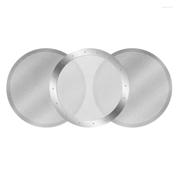 Moldes de cozimento 3 pacotes de malha de filtro de café reutilizável de metal para AeroPress Maker Espresso Silver