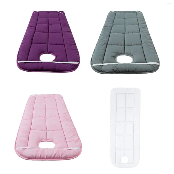 Almofada de mesa de massagem travesseiro com faixas elásticas para spa beleza buraco poliéster macio e confortável colchão engrossado 70cm x 185cm