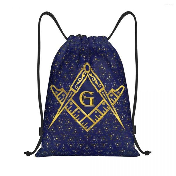 Sacos de compras Freemasonry Freemason Símbolo Cordão Mochila Homens Mulheres Leve Masonic Mason Gym Sports Sackpack Sacos para Yoga