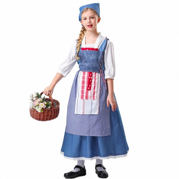 Costume da cameriera in stile fattoria per bambini, dottor cameriera, maggiordomo, spettacolo teatrale n4Tl#