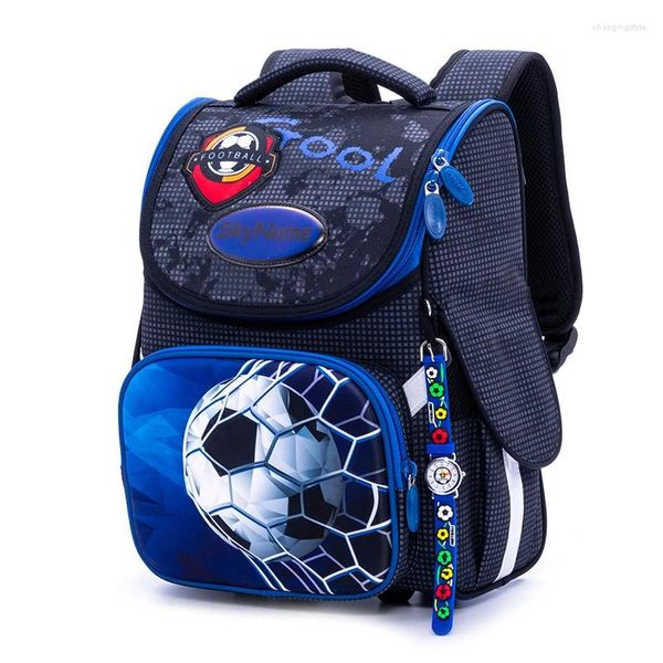 Schultaschen Orthopädischer Rucksack für Jungen 3D-Cartoon-Fußballtasche Kinder 1. Klasse Rucksäcke Kinder Schulranzen Büchertasche Russland Marke