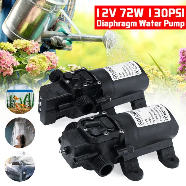 Pompe Pompa Acqua Elettrica DC 12V 6L/min Pompa Acqua a Membrana Pompa di Raffreddamento ad Alta Pressione in Miniatura Nera Doppio Filo Rondella di Spruzzo