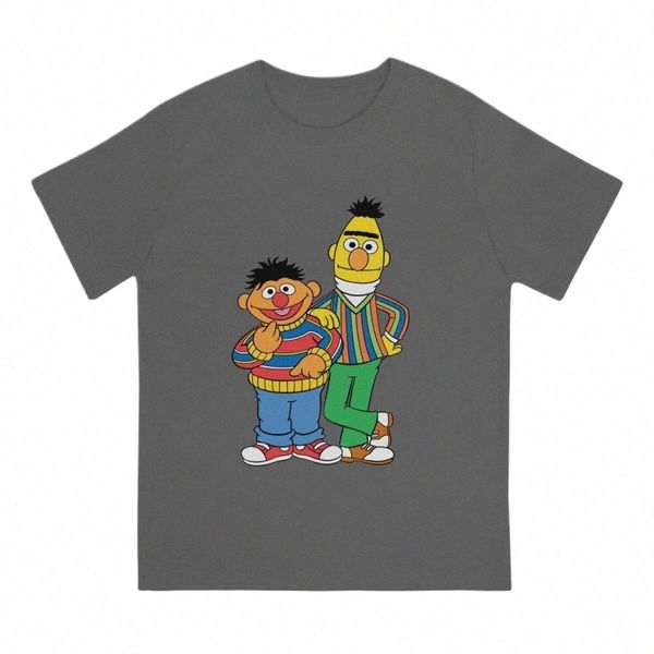 lazer Amigos T-Shirt Homens Em Torno Do Pescoço 100% Cott Camisetas Sesame Street 80s Série de TV Manga Curta Tees Roupas Impressas 06sF #
