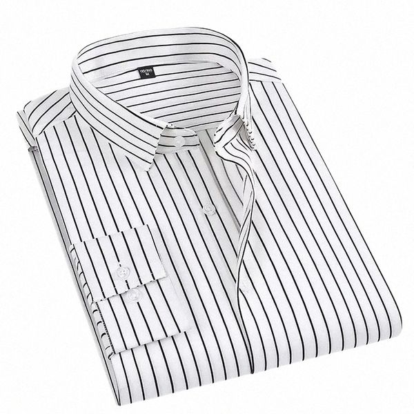 coreano Fi Abbigliamento uomo Nuovo design sottile da uomo sottile camicia a maniche Lg Mens Butt camicie a quadri Busin Dr camicia 10cg #