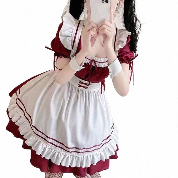 coreano Kawaii Lolita Masquerade Party Stage Cosplay Costume Sexy Pure Sex Maid Dr Christmas Bunny Plus-size Women's dr U7fI #