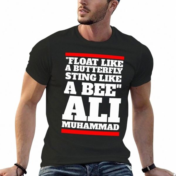 Schweben wie ein Schmetterling, stechen wie eine Biene.- MUHAMMAD ALI T-Shirt maßgeschneiderte lustige Sommeroberteile schlichte weiße T-Shirts Männer F8g4 #