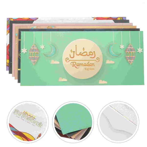 Embrulho de presente 6 PCs envelopes vermelhos para o Eid Festival Cartões Cartões Bolsa Festa de Festa de Carta dos Namorados Agradecida Papel