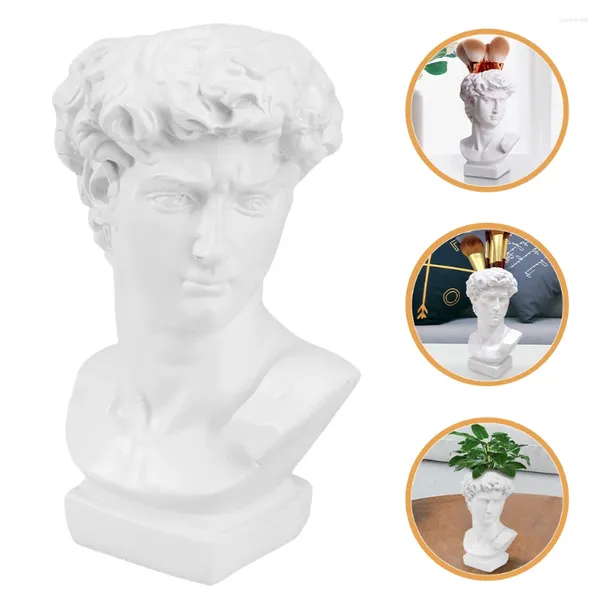 VASSE CACKUP BRUCK CUSH PENSIONE DEI DECIVI NORENO DAVAD BUST SCULPTURA RESIN BLACK