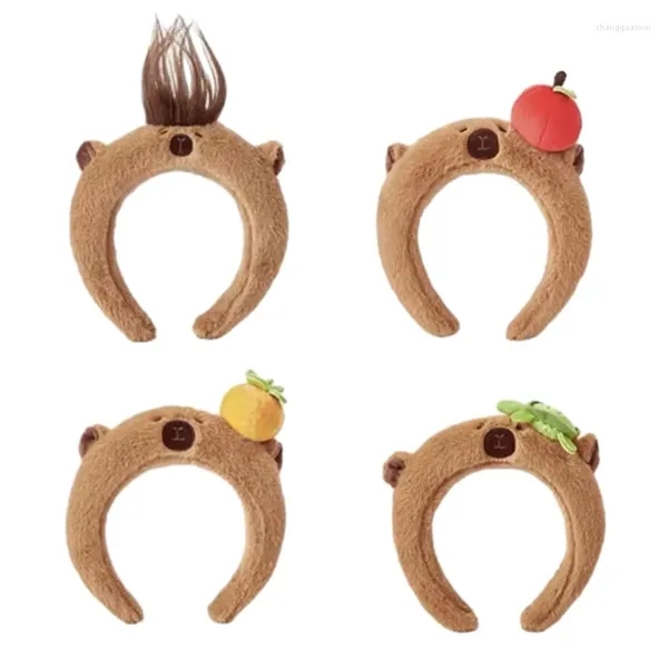 Haar Clips Cartoon Stirnband Capybara Band Zubehör Stilvolle Kopfbedeckung Kopfschmuck Hoop Plüsch Material Für Frau 124A