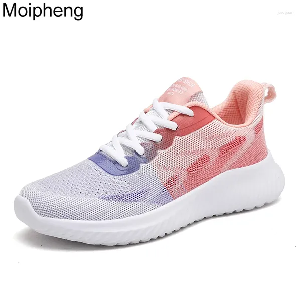 Casual Schuhe Moipheng Turnschuhe Frauen Sommer Mesh Atmungsaktive Rutschfeste Laufsport Lace-up Solide Plattform Damen Trainer