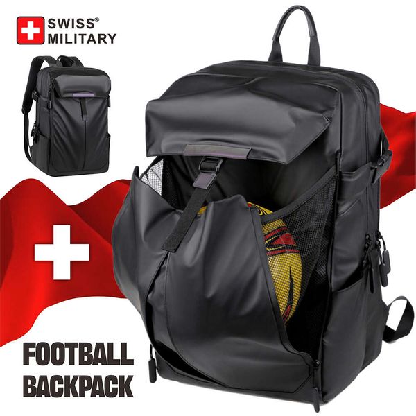 SWISS MILITARY Sportrucksack, wasserdicht, Nass- und Trockentrennung, Fitnessstudio für Jungen, Basketball, Fußball, Ball, Laptoptasche