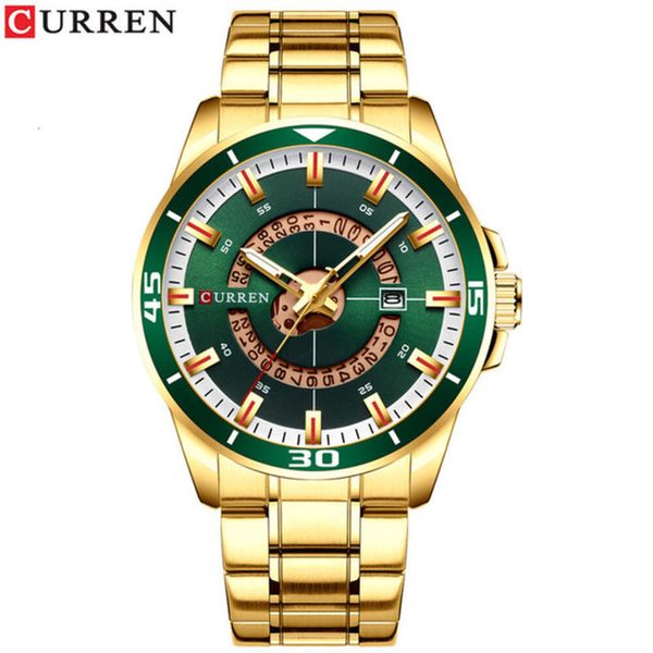 Curren/karien 8359 Casual impermeável quartzo calendário pulseira de aço relógio empresarial edição masculina