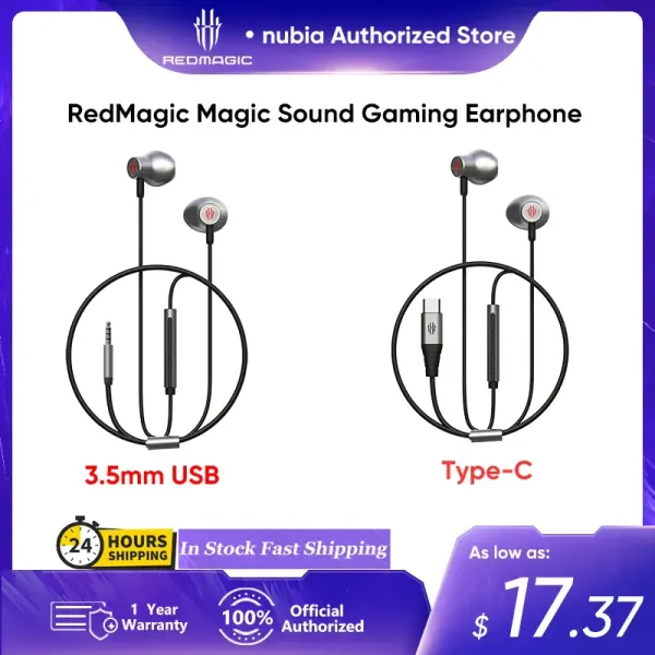 Earphone Originale ZTE Nubia RedMagic Game per RedMagic 8s Pro Aurno di alta qualità Typec / 3,5 mm USB per jack Music Electronic Device