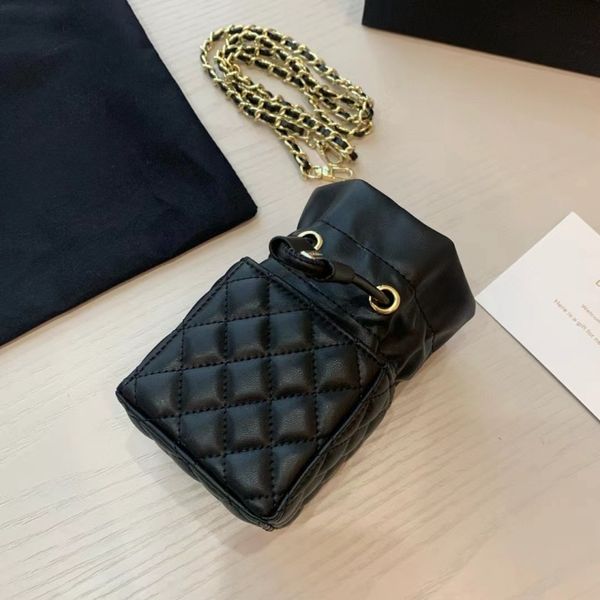 Nuovo hardware nero e oro con mini borsa a catena Portamonete a tracolla Confezione regalo con riscatto punti VIP