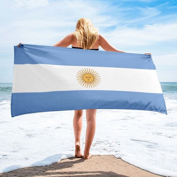 LOVINSUNSHINE Аргентина Флаг Американский Флаг Печатный Пляжное Полотенце Летние Женщины Мужчины Высокопоглощающие Банные Полотенца из Микрофибры AB #181 Y2004195l