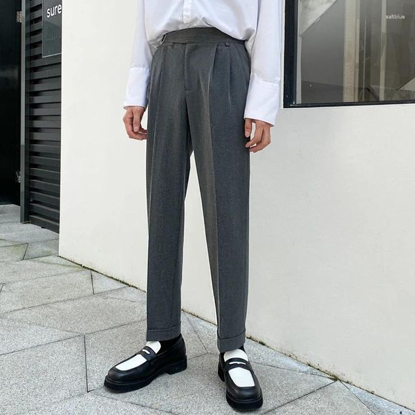 Abiti da uomo Pantaloni da abito spessi Pantaloni da uomo casual Pantaloni larghi Coreano Classico Moda Business Panno di lana Marrone Nero Formale Maschile B17