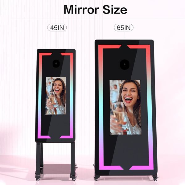 Фотокабина Magic Mirror с емкостным сенсорным экраном и встроенным мини-ПК Программное обеспечение для мгновенной печати фотографий с цифровой зеркальной камеры