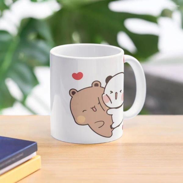 Canecas Panda Urso Abraço Caneca Copos Cerâmica Anime