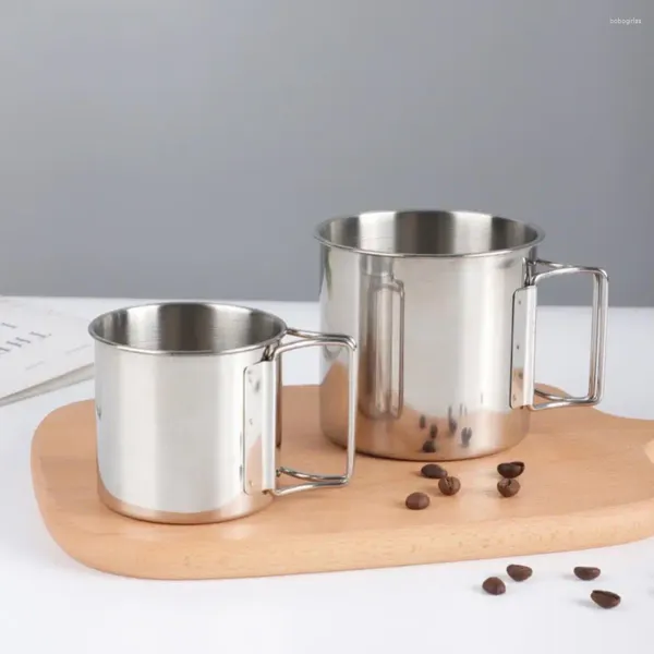 Tagne 250/350/500 ml in acciaio inossidabile tazza di caffettiera maniglia pieghevole da viaggio portatile da viaggio tè per latte da campeggio portatile da campeggio