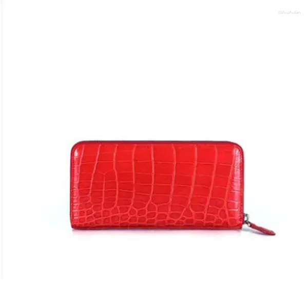 Portafoglio da donna in pelle di coccodrillo Moben Thailandia con coulisse Borsa per articoli di lusso alla moda femminile Pochette lunghe