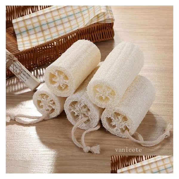 Banyo Fırçaları Süngerler Scrubers 7.6cm /10cm/12.5cm Doğal Flatten LOOFAH Yemek Temizlik Fırçası Bulaşık Balonu Yıkama Sünger Duş DHTRD