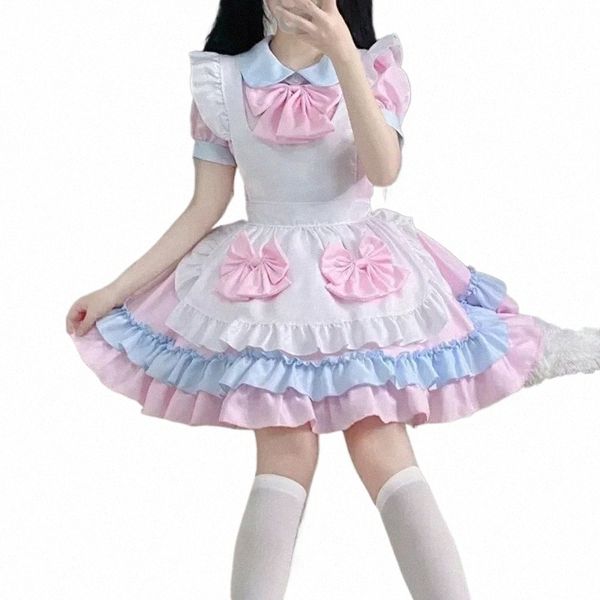 Rosa Katze Maid Kostüm Cos Anime Charakter Leistung Lolita Soft Girl Dr. Loli Maid Uniform K8Re #