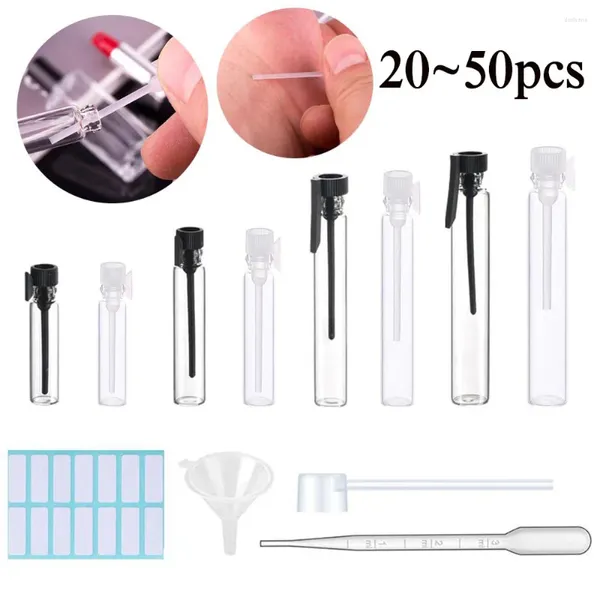 Frascos de armazenamento 1ml/2ml/3ml/5ml vazio mini perfume de vidro pequena amostra frascos laboratório líquido fragrância teste tubo julgamento