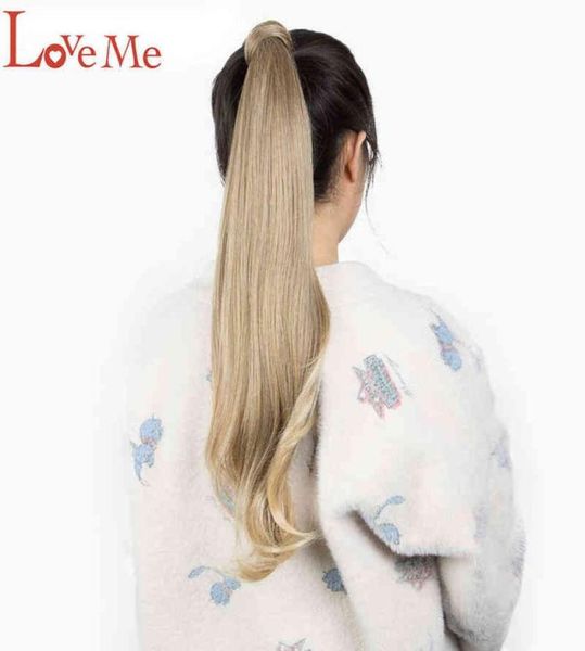 LOVE ME Onda lunga Avvolgente Coda di cavallo Estensione dei capelli Resistente al calore Ombre Sintetico Onda naturale Coda di cavallo Facile da indossare 2101087269021